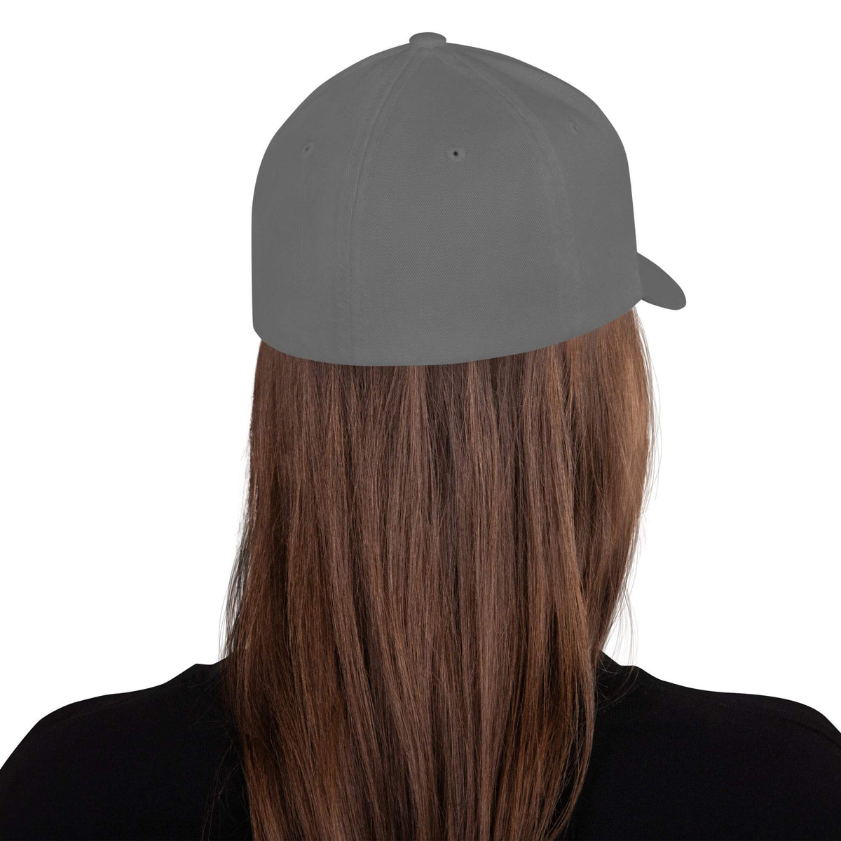 Structured Twill Cap in charcoal gray twill with a solid six-panel design, embroidered eyelets, and a curved visor.
