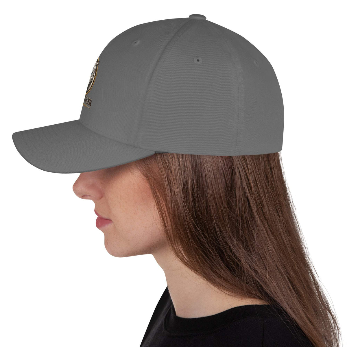 Structured Twill Cap in dark gray twill with a structured six-panel crown, curved visor, and small embroidered side logo.