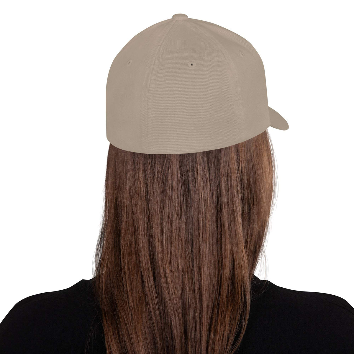 Structured Twill Cap in beige twill, with a structured six-panel crown and curved visor, worn backward.