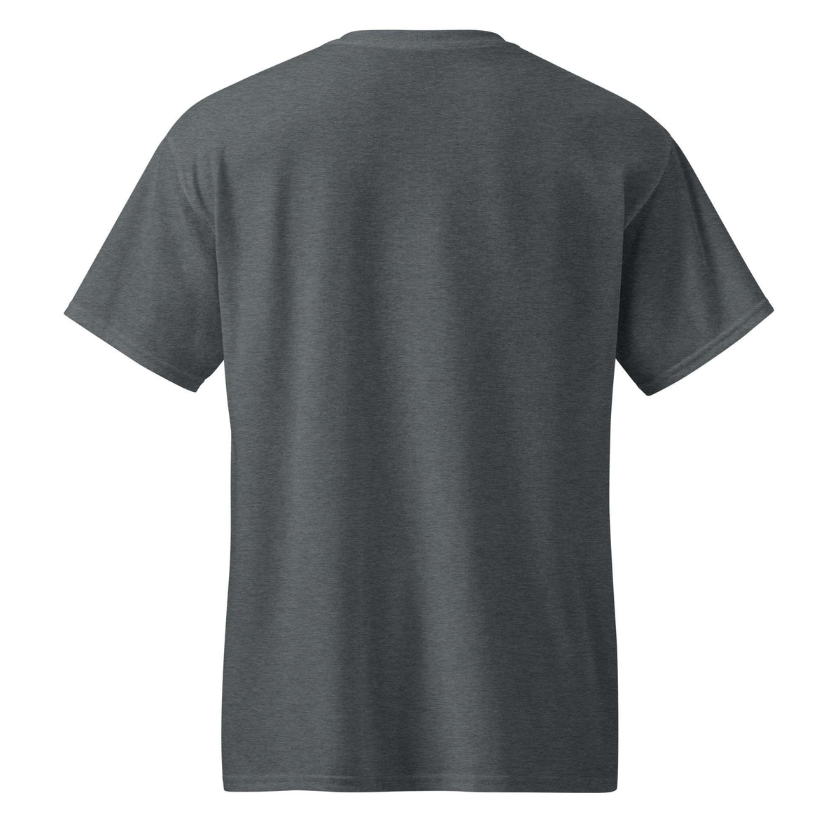 DryBlend T-Shirt in dark charcoal gray, smooth cotton-polyester fabric with a plain design and classic short sleeves.