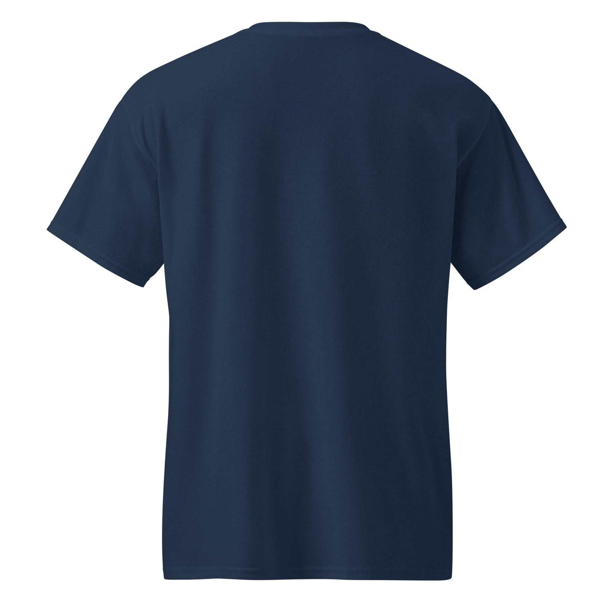 Navy blue DryBlend T-Shirt in smooth cotton-polyester fabric, featuring a plain back, short sleeves, and crew neckline.