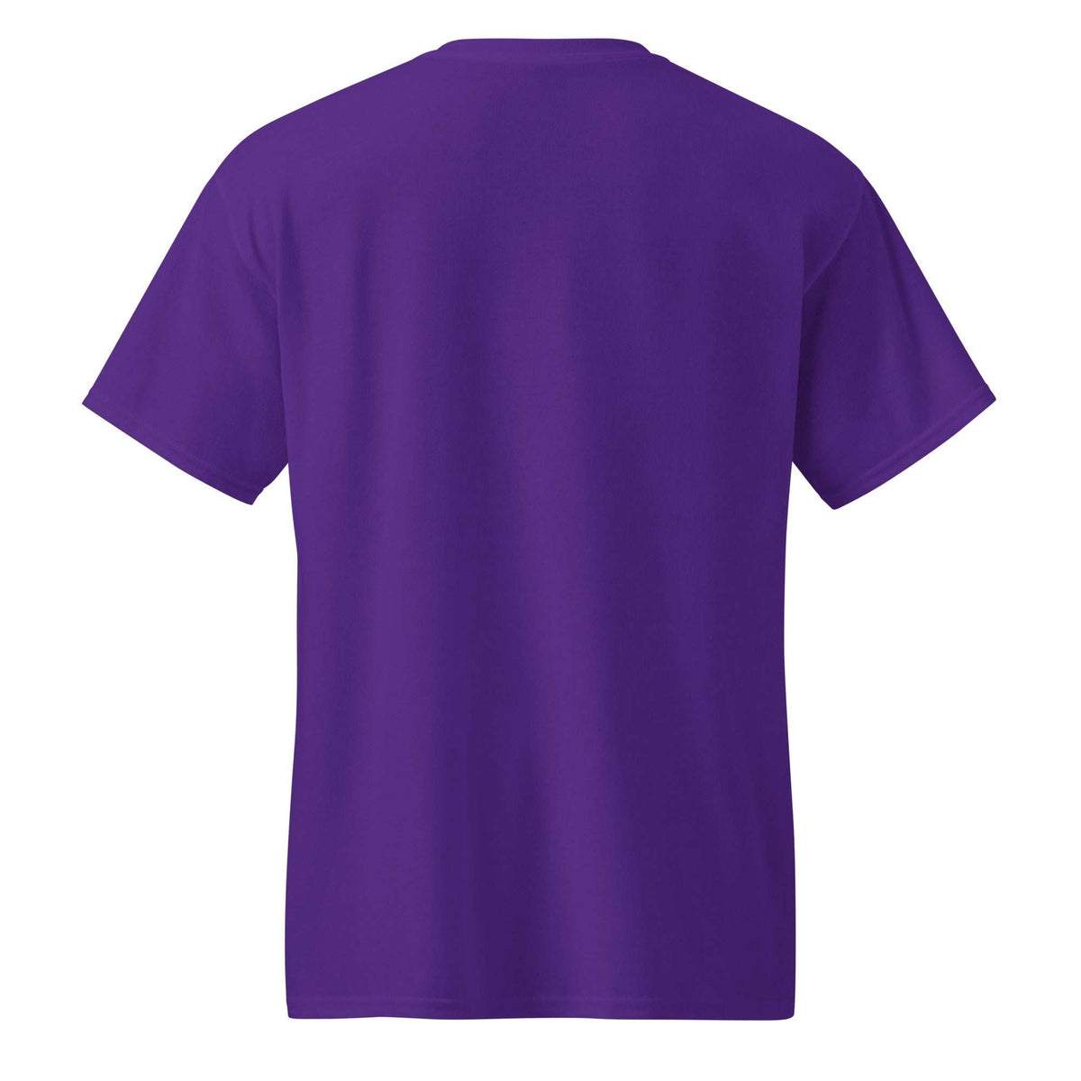 Purple DryBlend T-Shirt in smooth cotton-polyester fabric, featuring a plain back, short sleeves, and a ribbed crew neck.