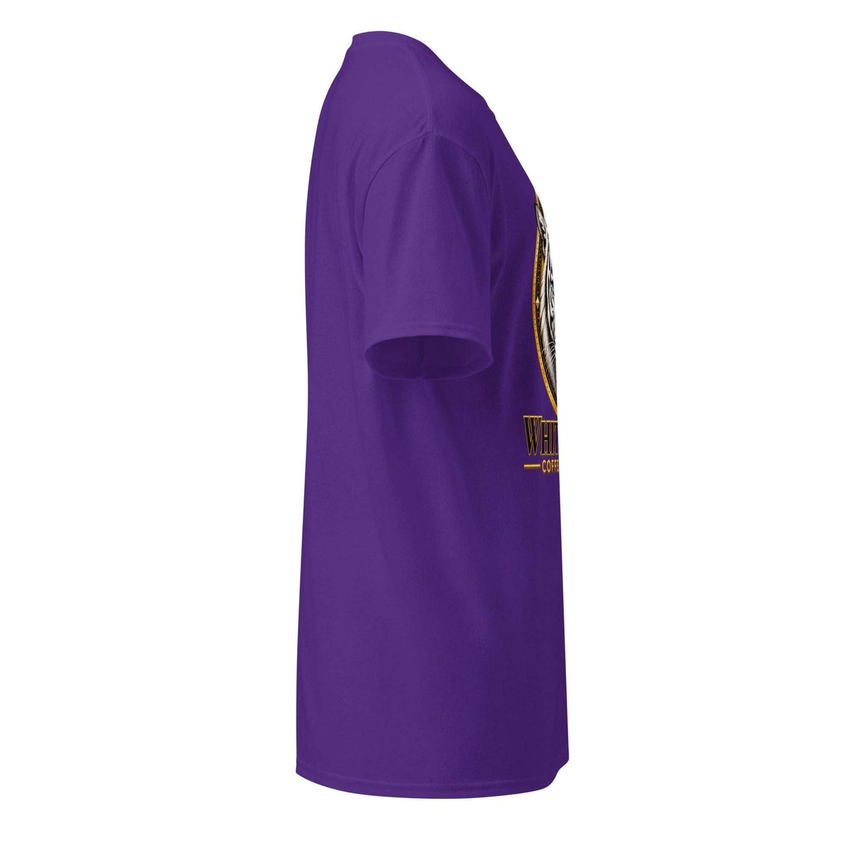 DryBlend T-Shirt in solid purple cotton-polyester fabric, with short sleeves and a small gold-and-black chest graphic.