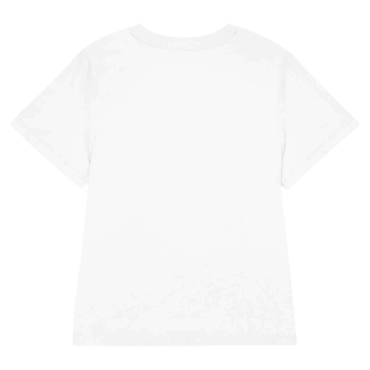 Women’s Organic Ribbed Neck T-shirt in plain white cotton, with short sleeves, a crew neckline, and a clean, classic shape.